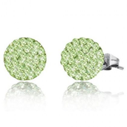 Stainless Steel Earrings with green Swarovski Elements *Speranza*