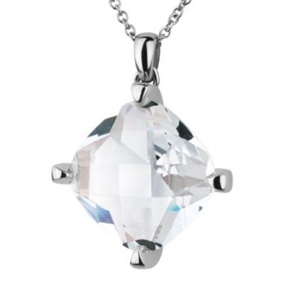 Stainless Steel Pendand with white glass *Hypnotique*