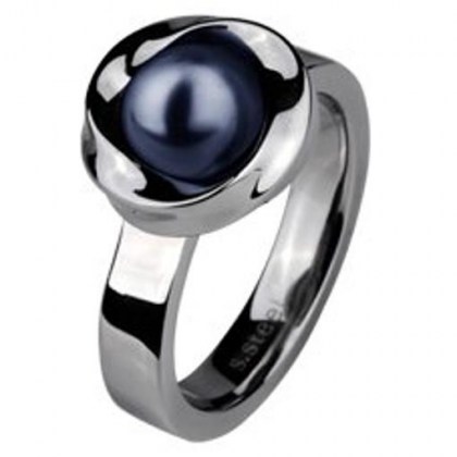 Stainless Steel Ring with river pearl  *Pearl of Nile*