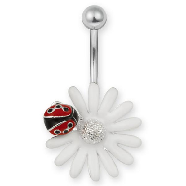 Stainless Steel Piercing Belly Bar  (cod.TBFL10)