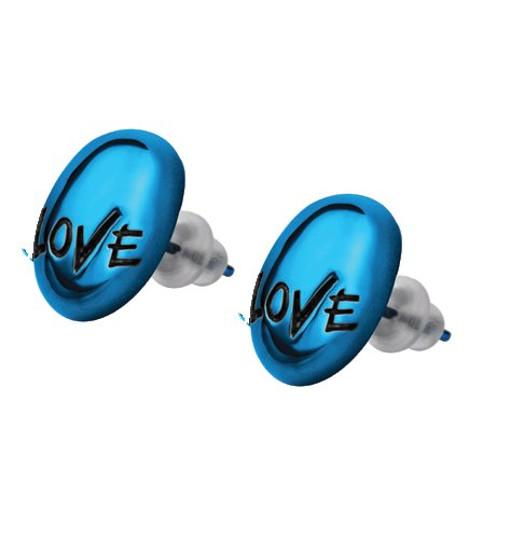Stainless Steel Earrings blue PVD *TEEN LOVE*