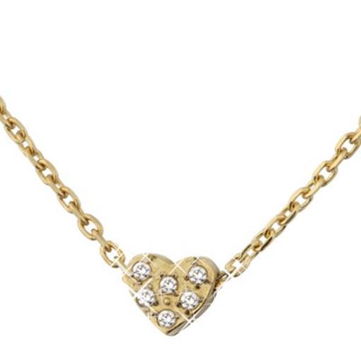 Stainless Steel Necklace gold with crystals *Dolce Cuore*