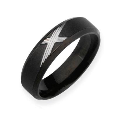 Stainless Steel Ring black *X-Man*