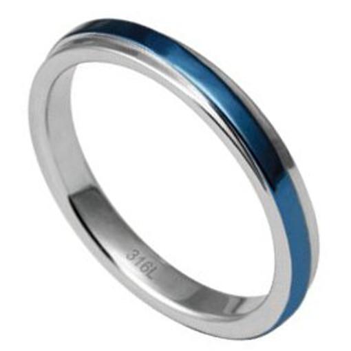 Stainless Steel Ring blue color *Emozioni*
