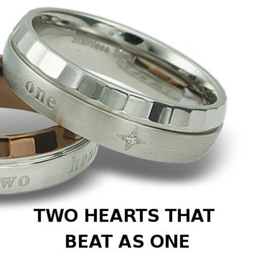 Stainless Steel Ring *Two hearts that beat as one*