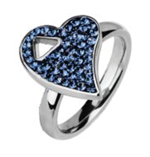Stainless Steel Ring with blue Swarovski Elements *Nocturne*
