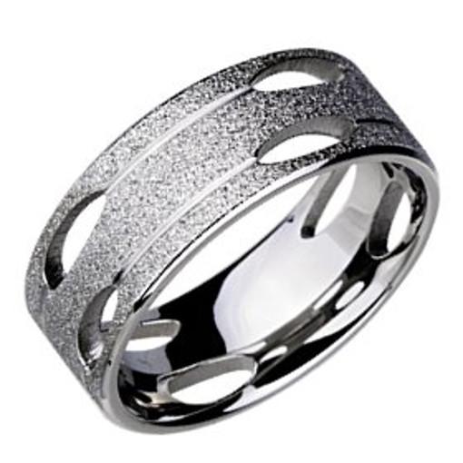 Stainless Steel Ring with sand effect *Sahara*