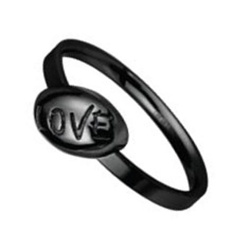 Stainless Steel Ring black PVD *TEEN LOVE*