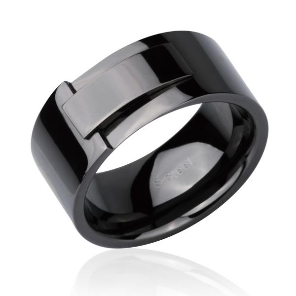 Stainless Steel Ring black PVD   *ROCK*