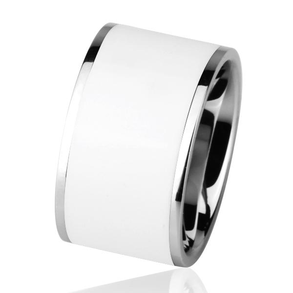 Stainless Steel Ring white PVD *Pianoforte*