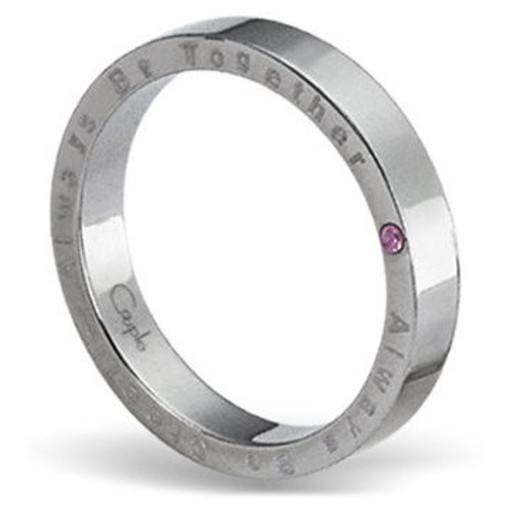 Stanless Steel Ring with rose crystal *Always be together*