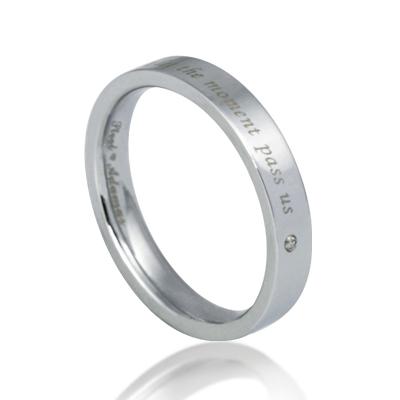 Stainless Steel Ring with brillant 0,5 kt  (cod.GRSD34)