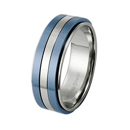Stainless Steel Ring (cod.RSS416 BLUE)
