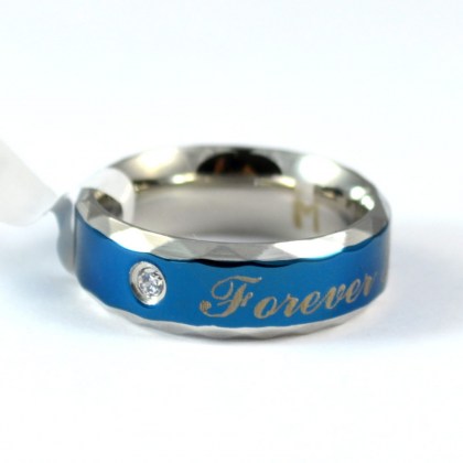 Stainless Steel Ring  *Forever Love* 6 mm