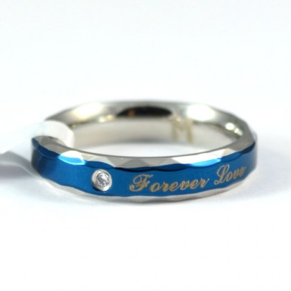 Stainless Steel Ring  *Forever Love* 4 mm