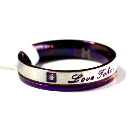 Stainless Steel Ring purple *Love Token*