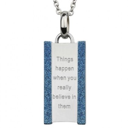 Stainless Steel Pendant with blue sand effect *The Secret*