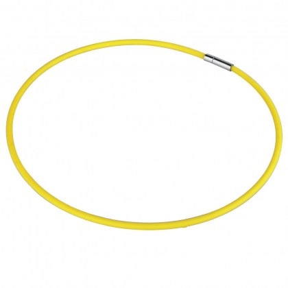 Yellow Rubber and Stainless Steel necklace