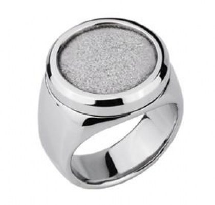 Stainless Steel Ring sand effect *Steel*