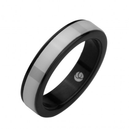 Black Ceramic and Stainless Steel Ring *Unusual & Magic*