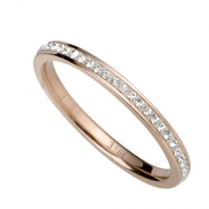 Stainless Steel Ring rosegold with  Swarovski Elements *INFINITY*