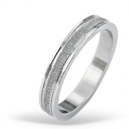 Stainless Steel Ring with sand effect *Carezze*