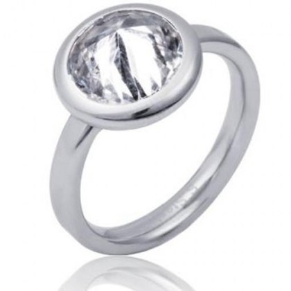 Stainless Steel Ring with crystal  *Luce*