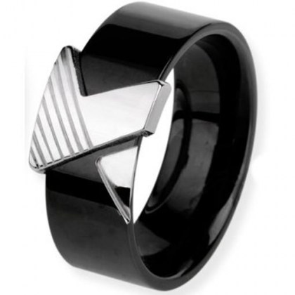 Stainless Steel Ring black PVD *X-FILE*
