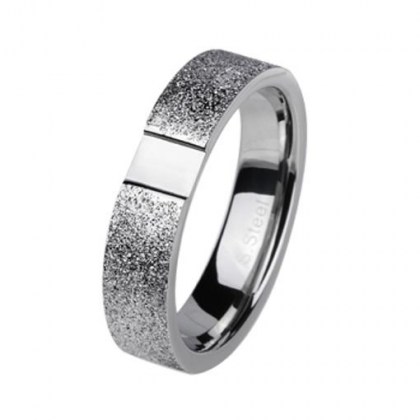 Stainless Steel Ring sand effect *Stone*