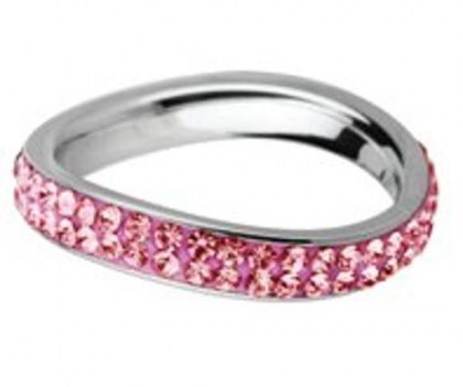 Stainless Still Ring with pink Swarovski Elements *La vie en rose*