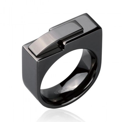 Black Stainless Steel Ring  *ROCK*