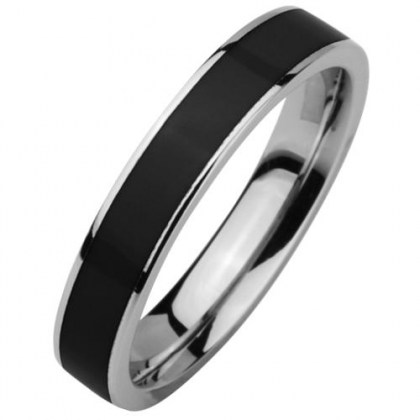 Stainless Steel ring with black PVD \