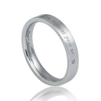 Stainless Steel Ring with brillant 0,5 kt  (cod.GRSD34)